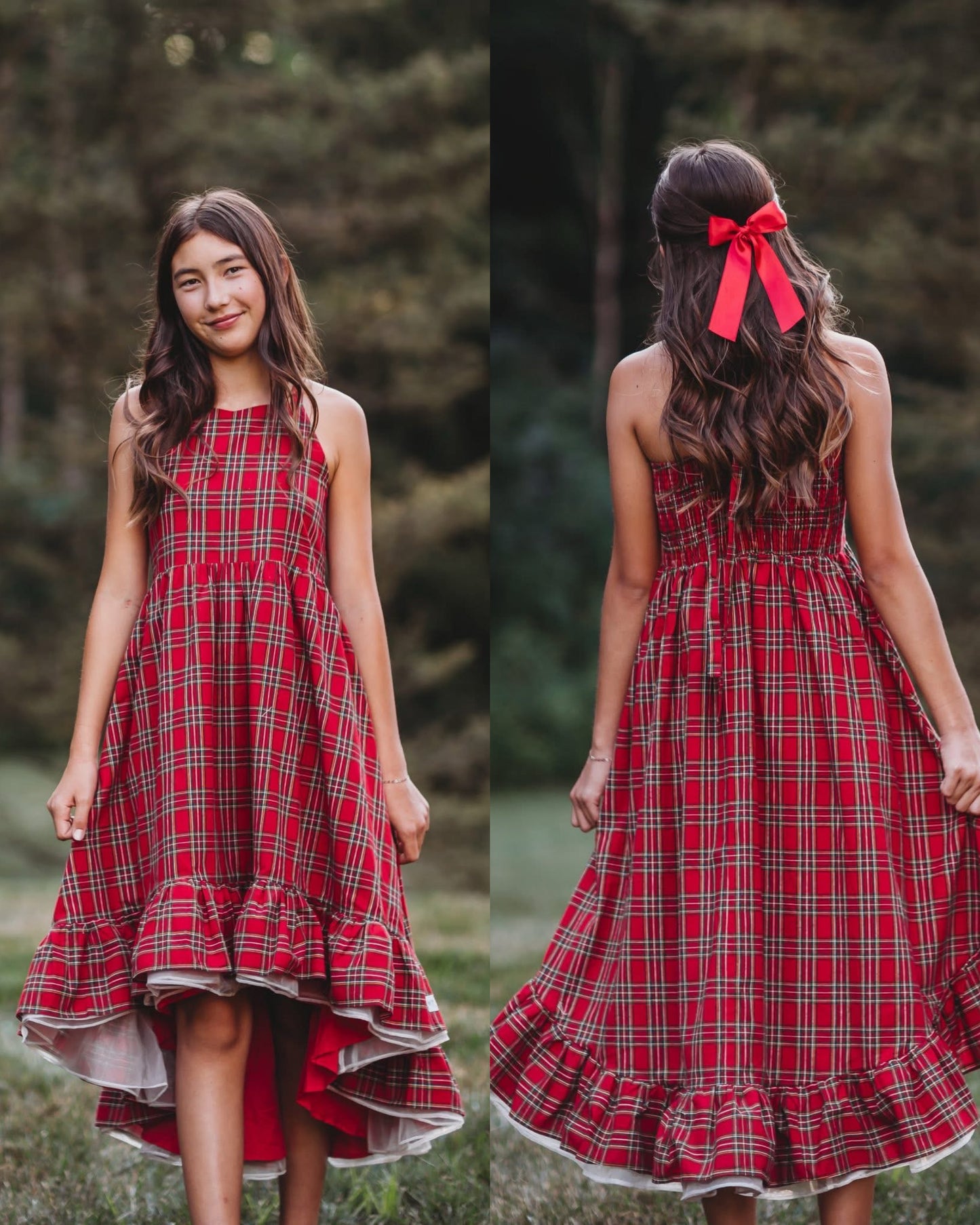 Holiday Plaid Enchanted High Low Preorder