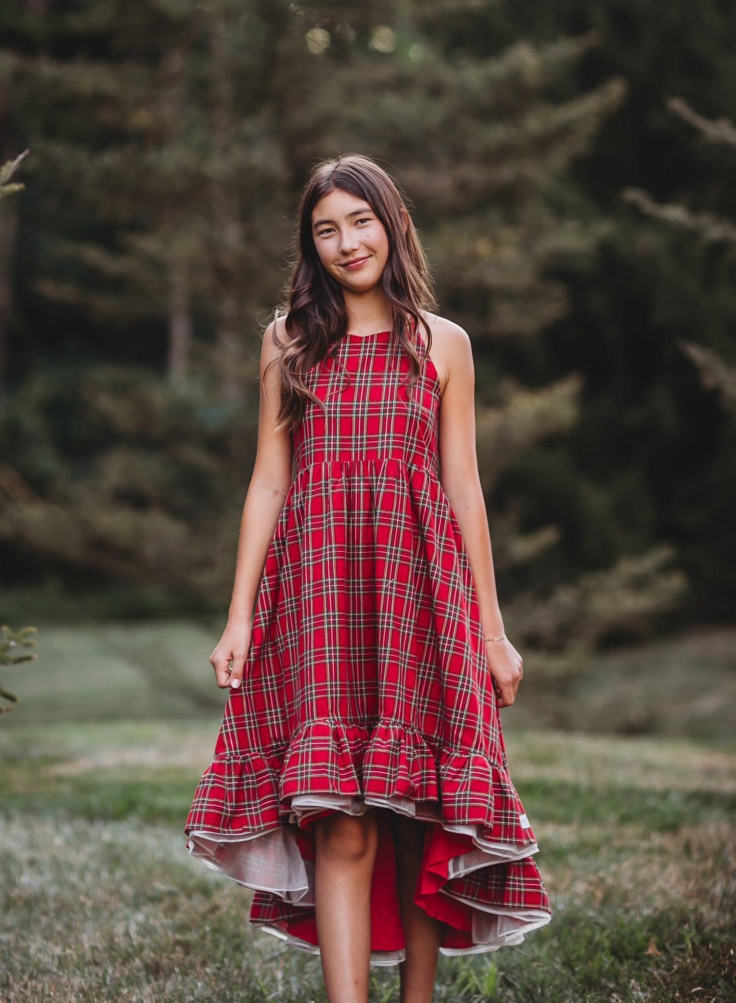 Holiday Plaid Enchanted High Low Preorder