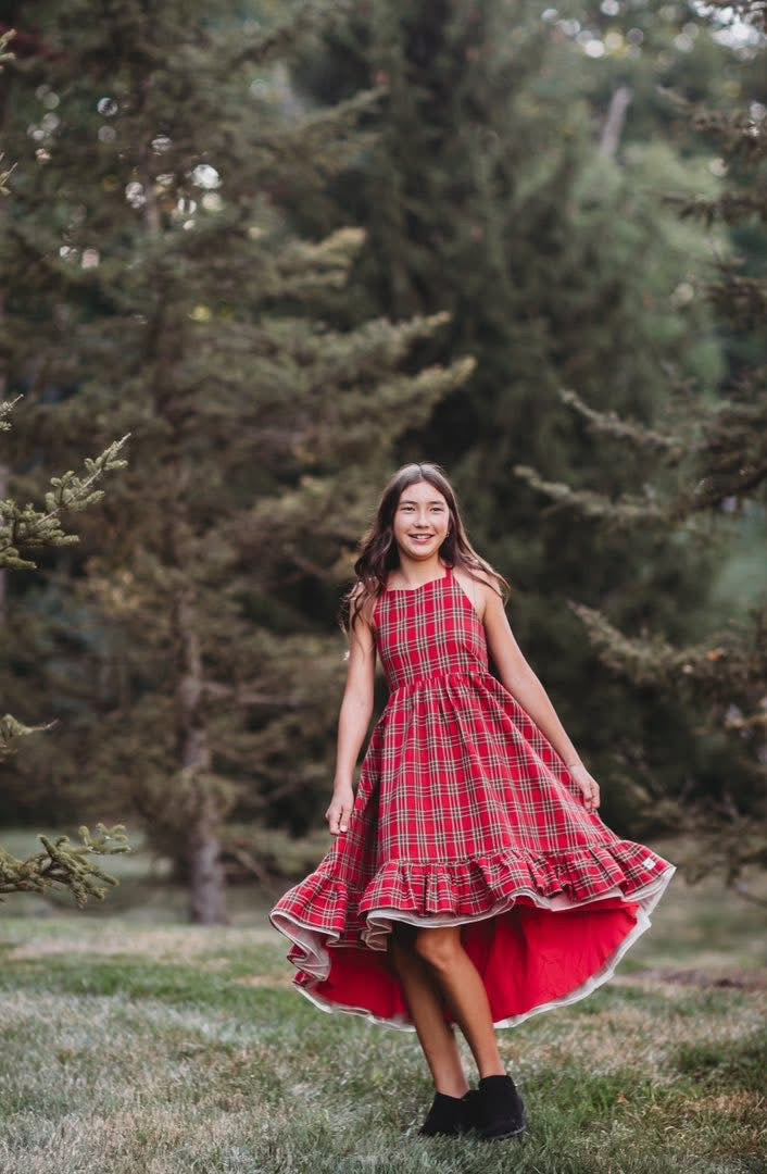 Holiday Plaid Enchanted High Low Preorder