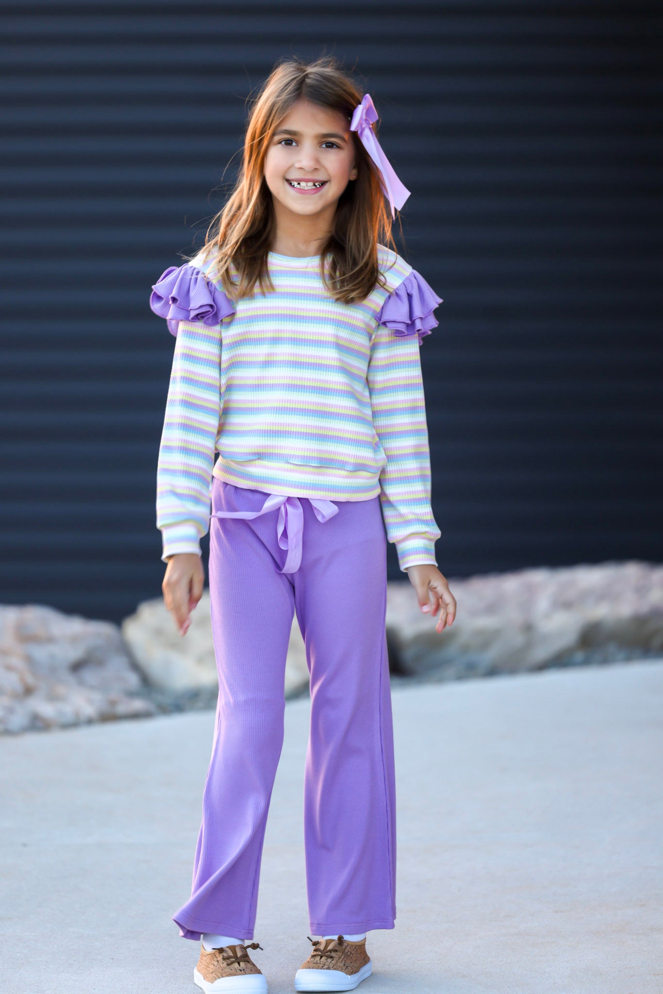 Retro Stripes Flutter Top