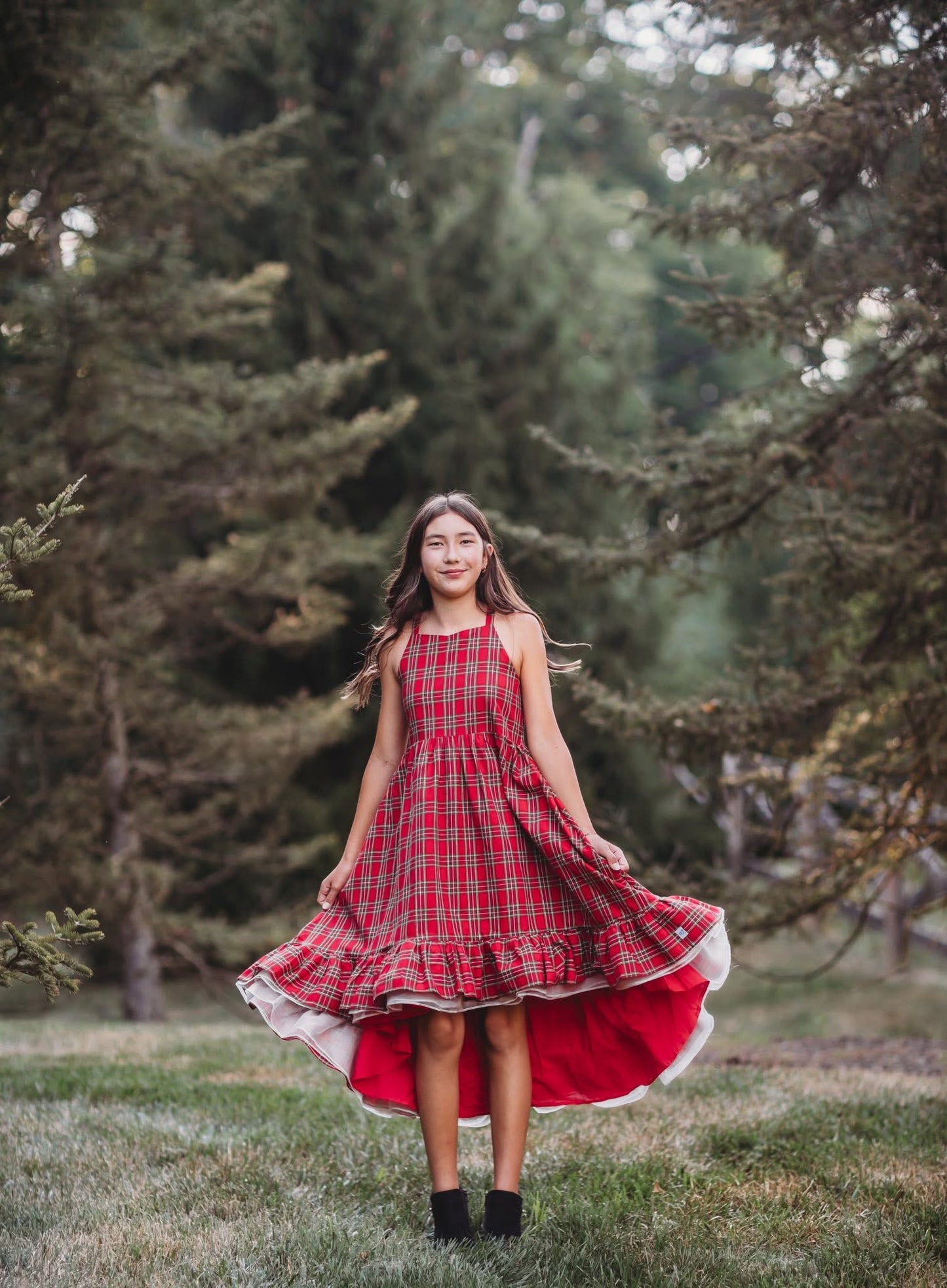 Holiday Plaid Enchanted High Low Preorder