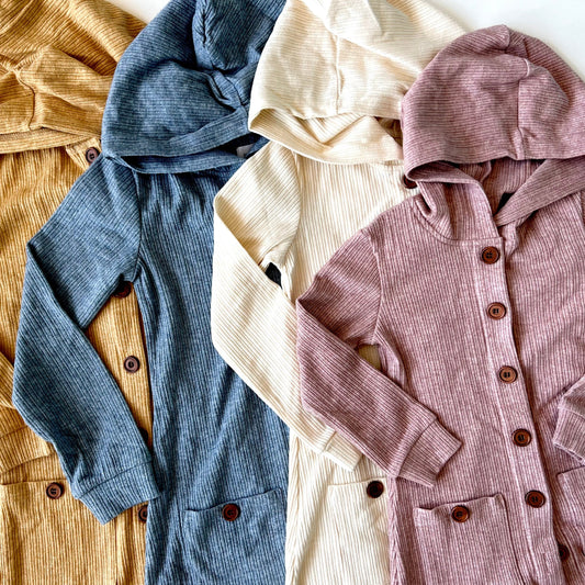 Kid MID length Cardi (cheetah, cream, blue)