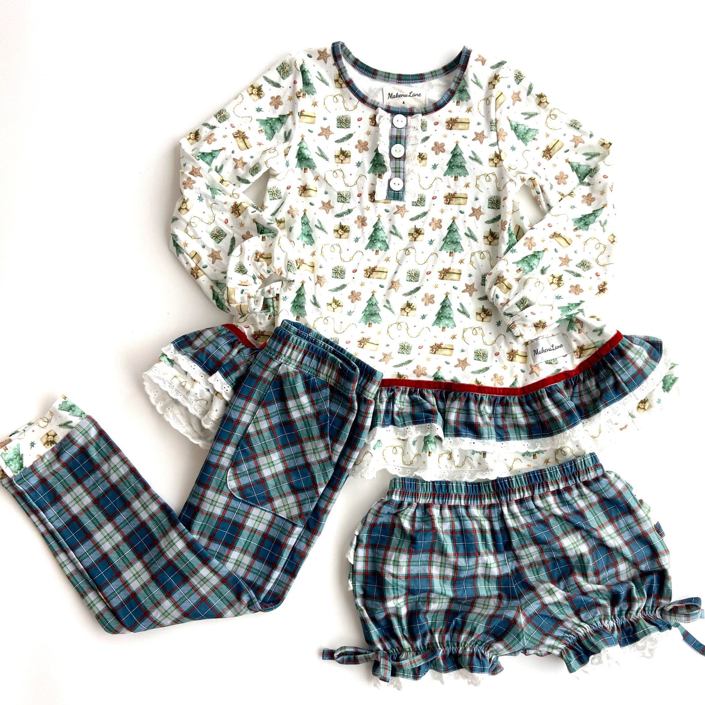 Girls Tunic Set Vintage Christmas