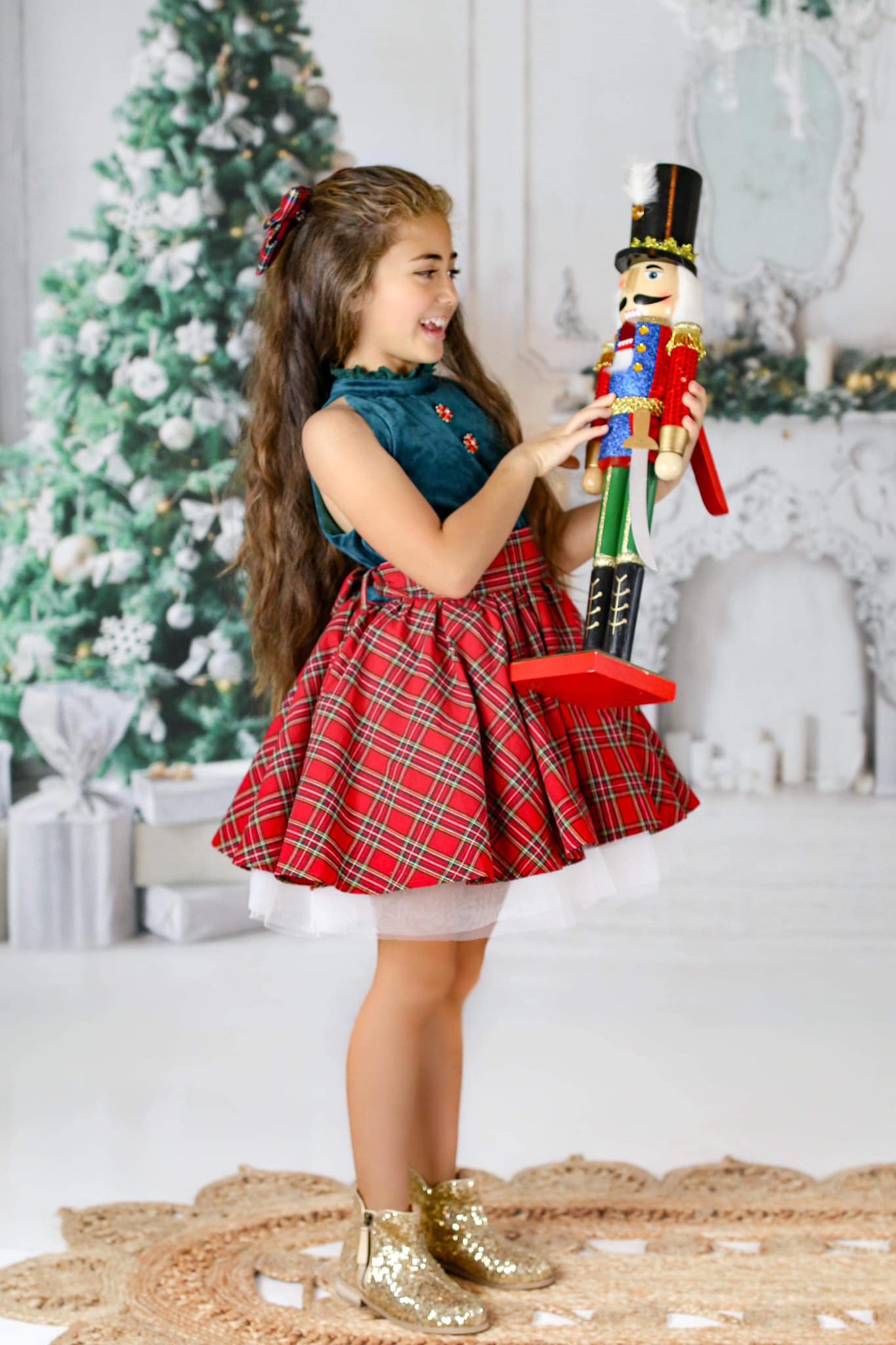 Christmas Plaid Velvet Set