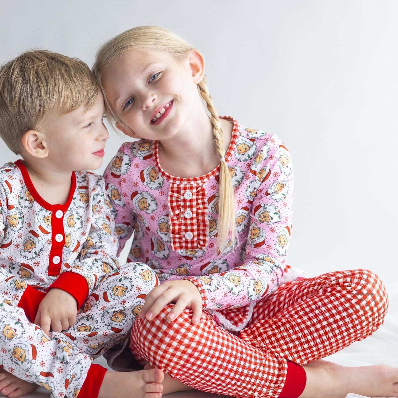 Girls Santa Tunic Set and Adult Pink Santa Joggers