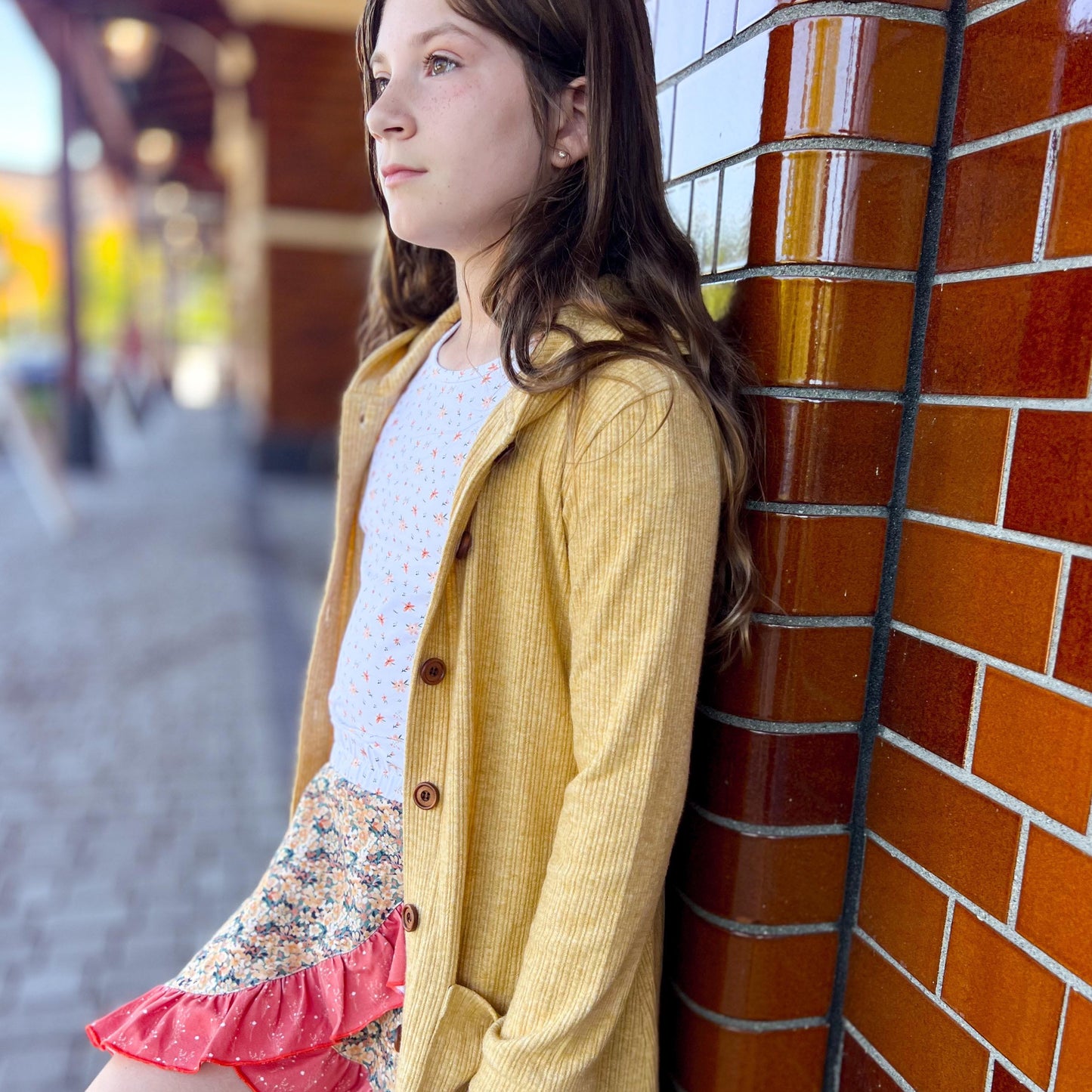 Skort+Shirt Set Marigold Floral