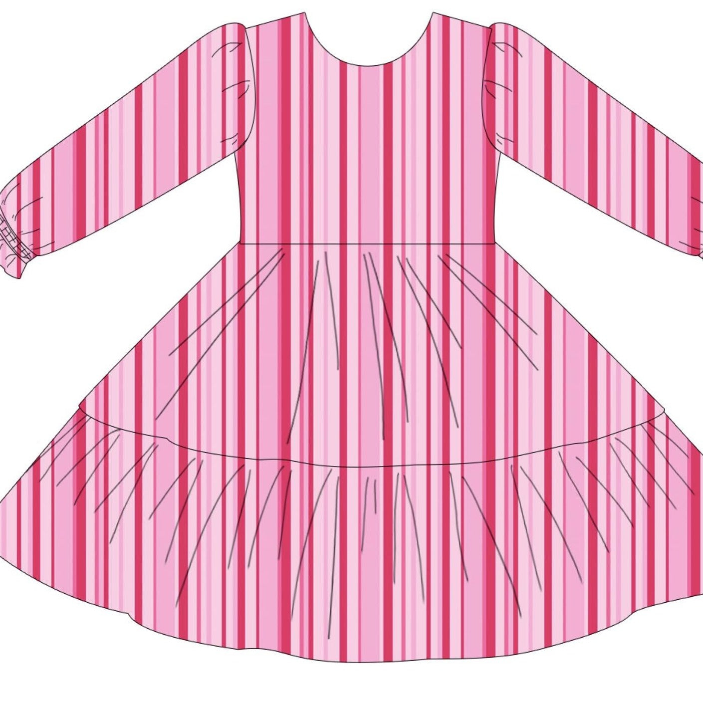 Ryken Pink Stripes Twirl (size 6 & 14)
