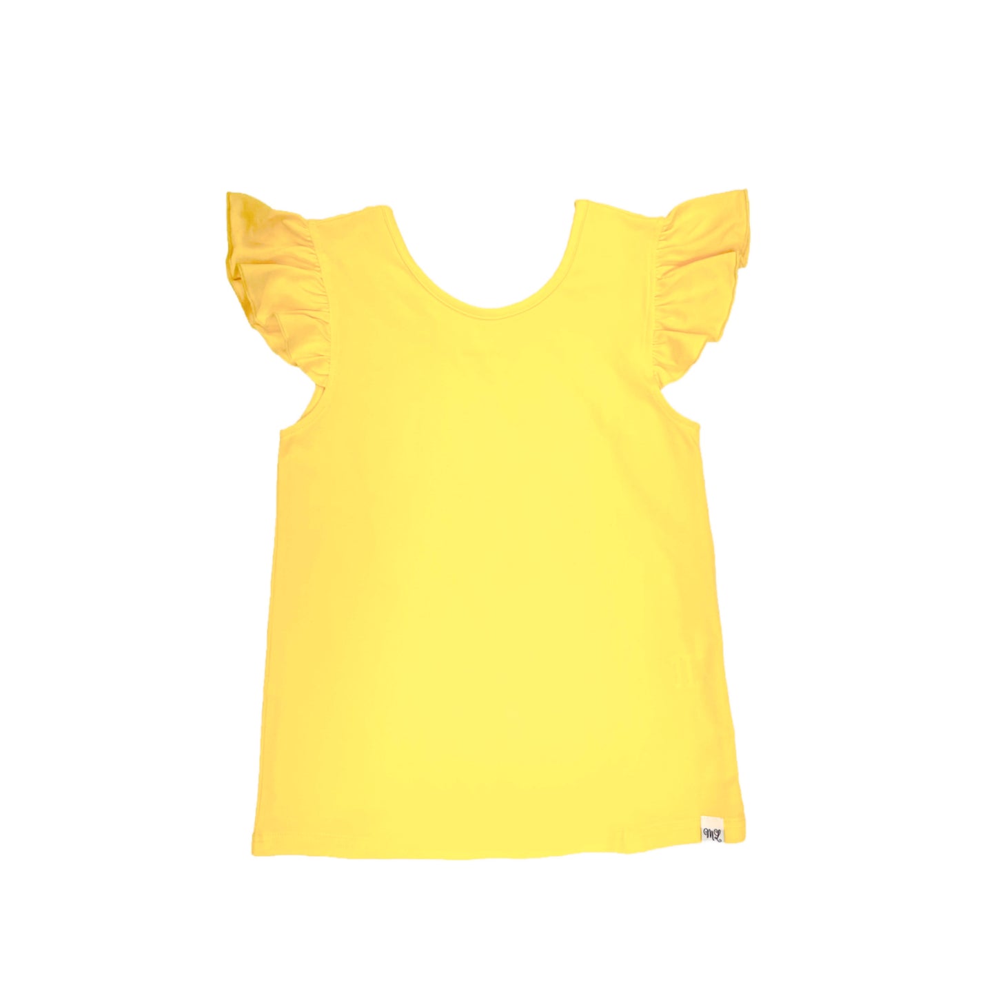(White, Hot Pink or Yellow) Knit Flutter Shirt