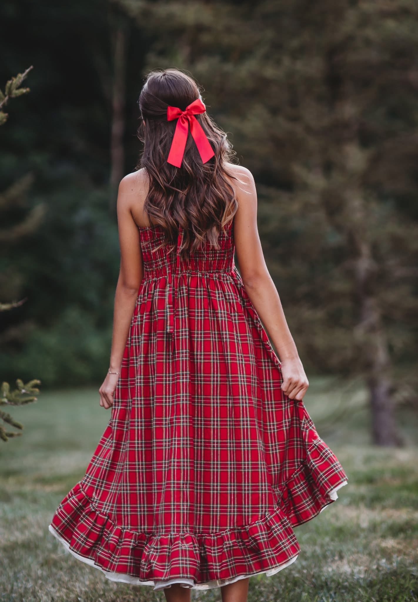 Holiday Plaid Enchanted High Low Preorder
