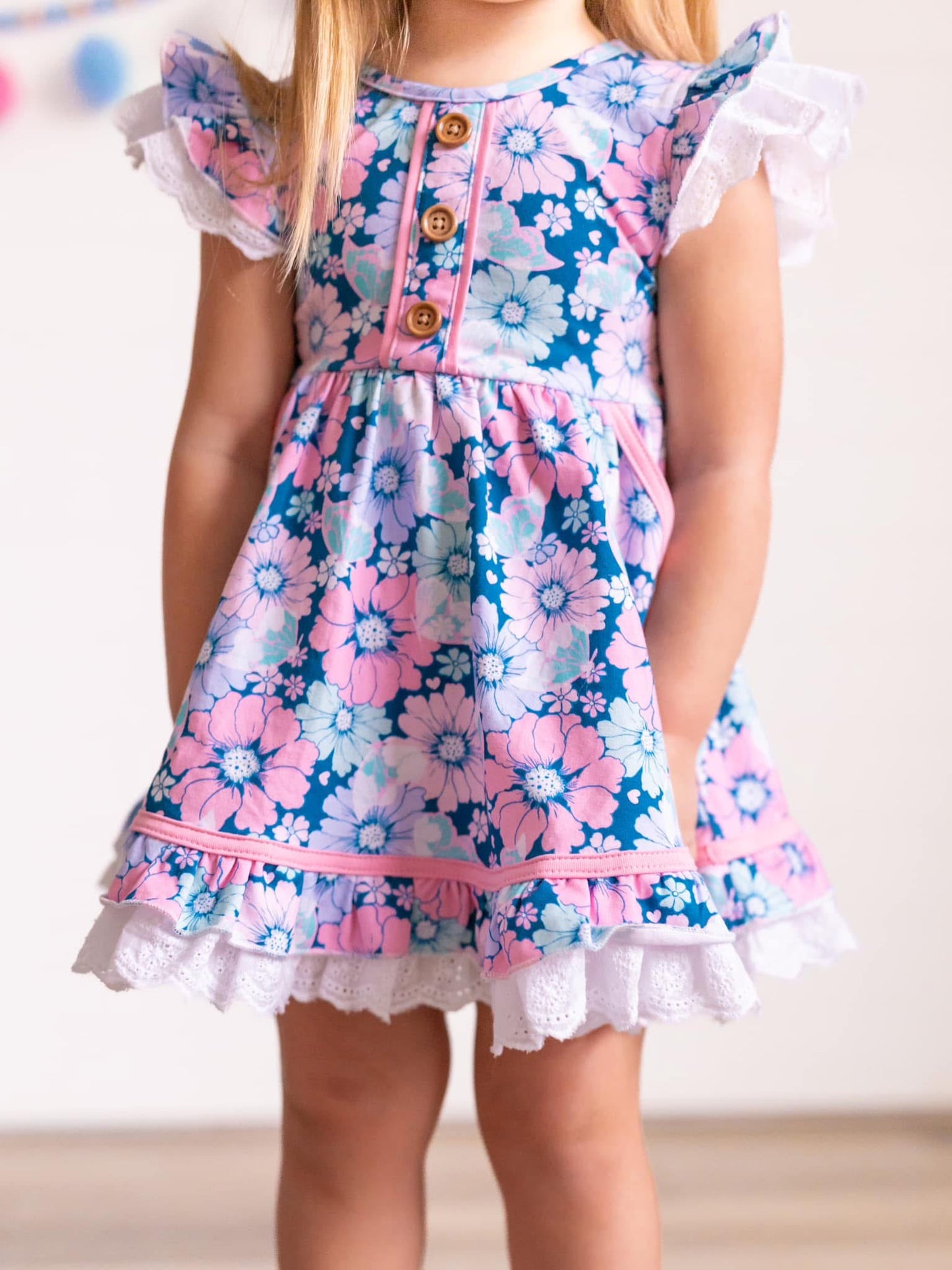 Navy Floral Oliviah Dress preorder