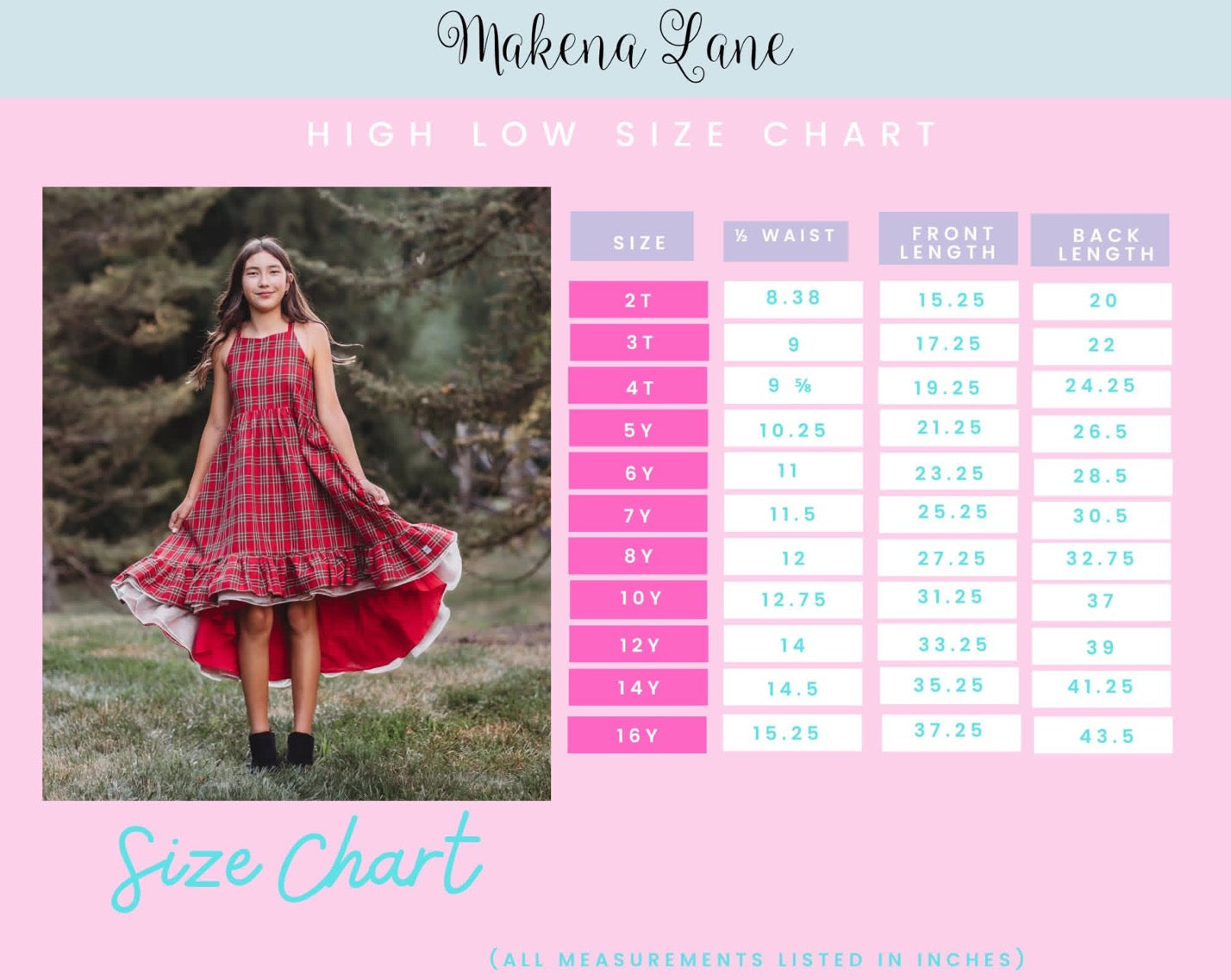 Holiday Plaid Enchanted High Low Preorder