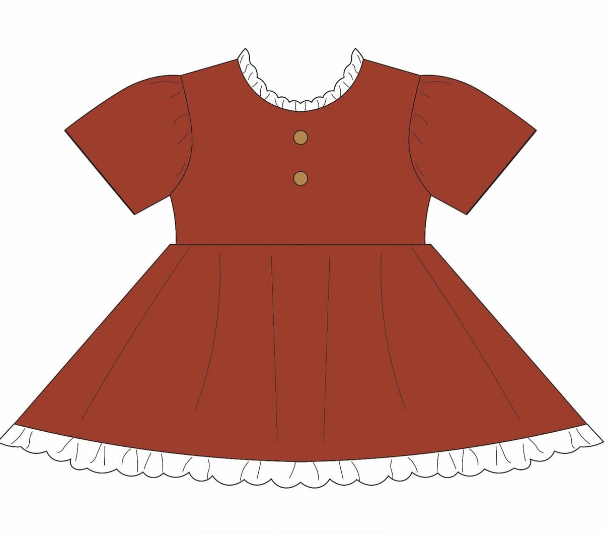 Burnt Orange Floral Fall Adele Set (Short or Long Sleeve)