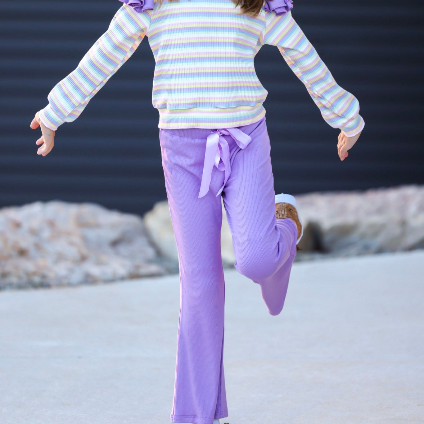 Retro Stripes Flutter Top