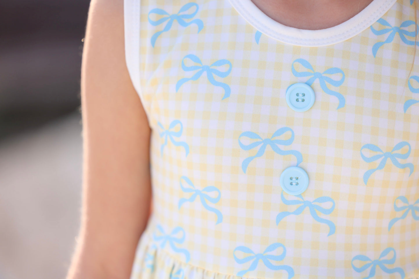 LPK Gingham Bows Twirl Sets (blue, yellow or pink)