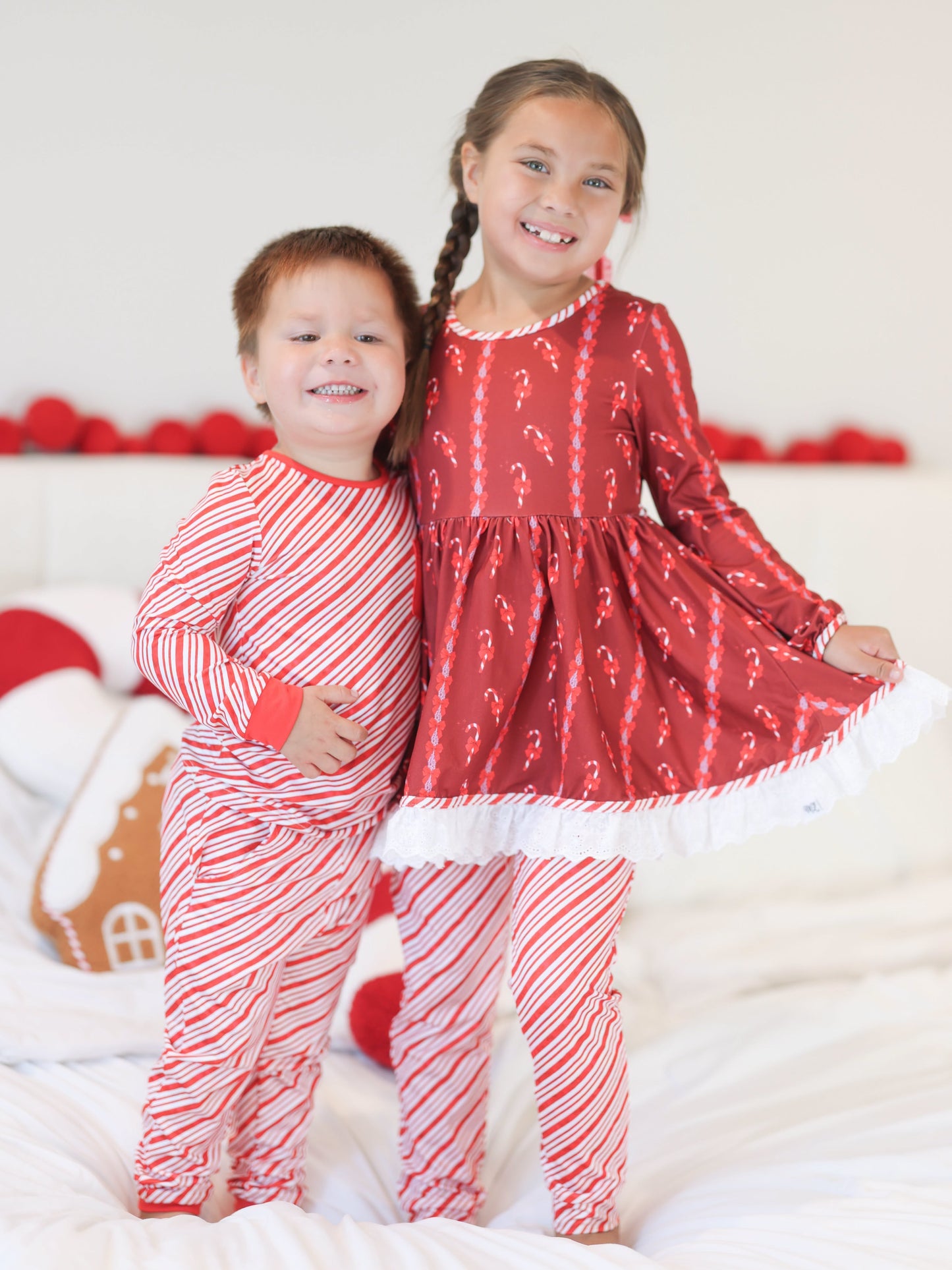 Tunic+Jogger Candy Cane Bows Set Preorder (FH26)