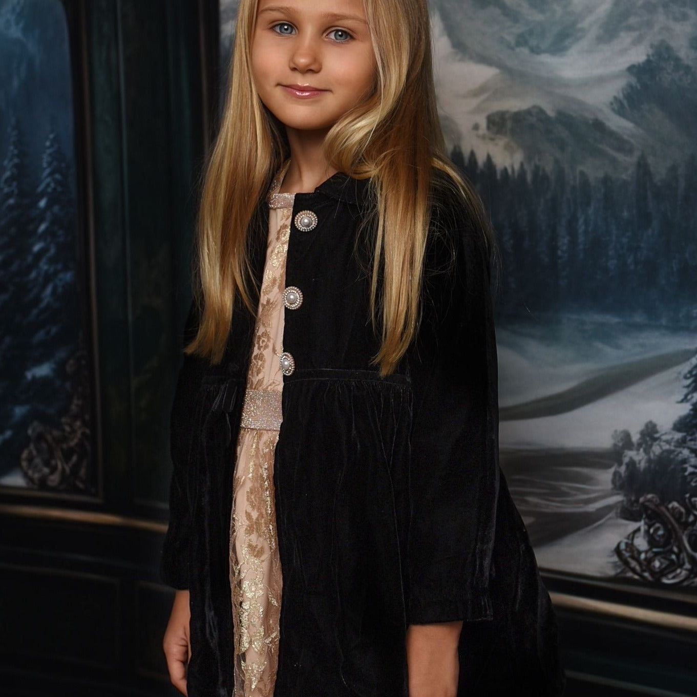 Black Velvet Jackie-O coat