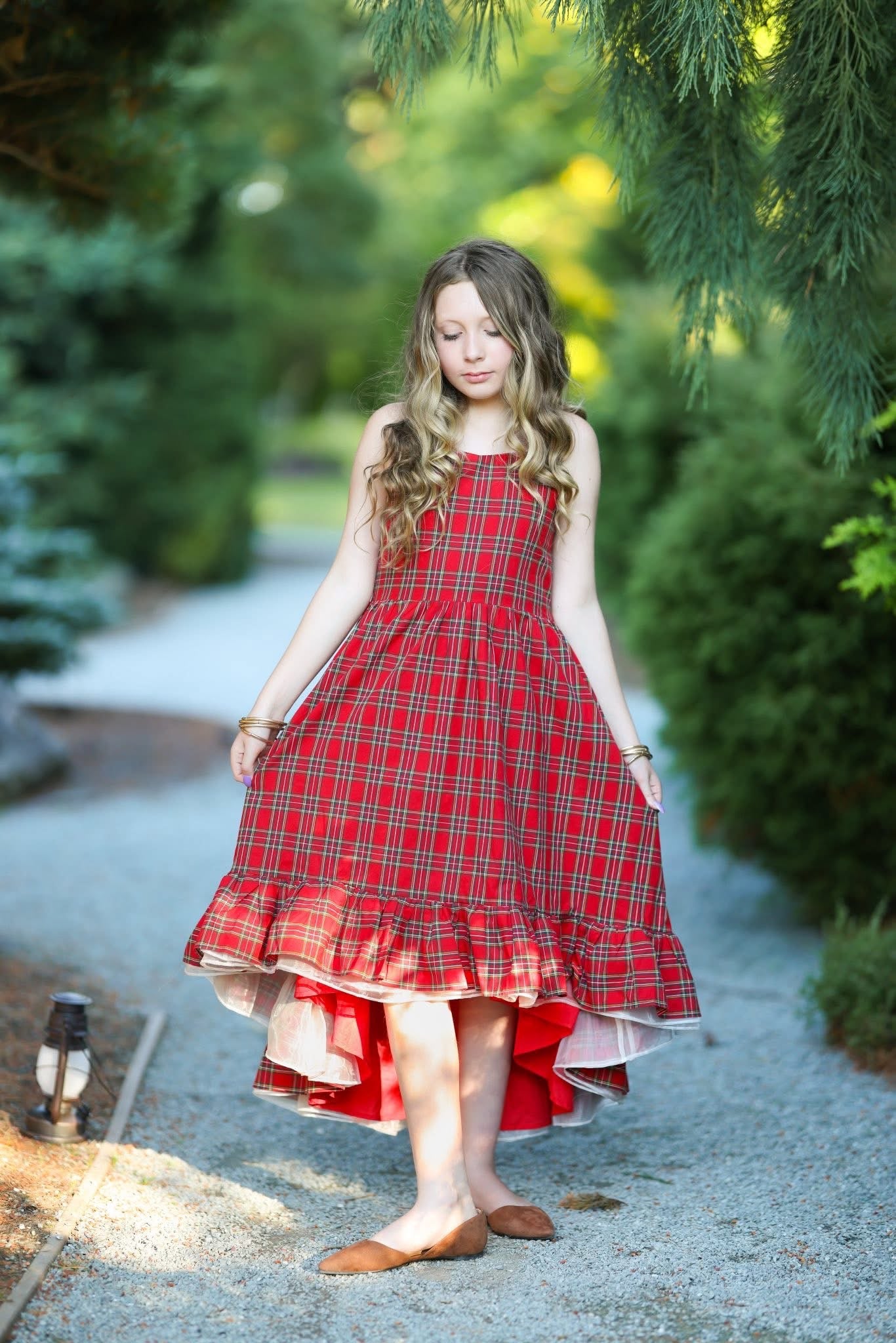 Holiday Plaid Enchanted High Low Preorder