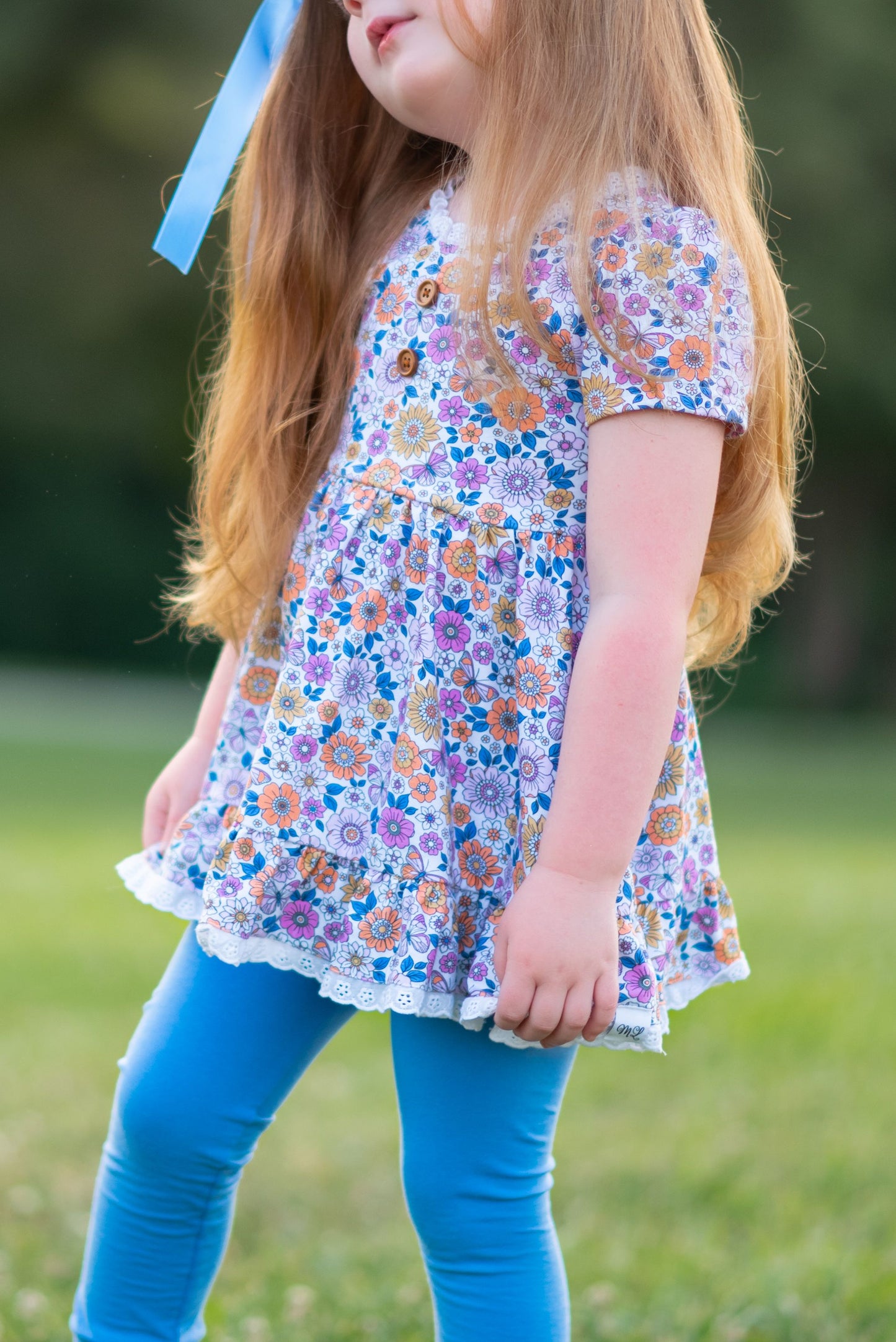 Periwinkle Floral Fall Adele (Short or long sleeve) Preorder