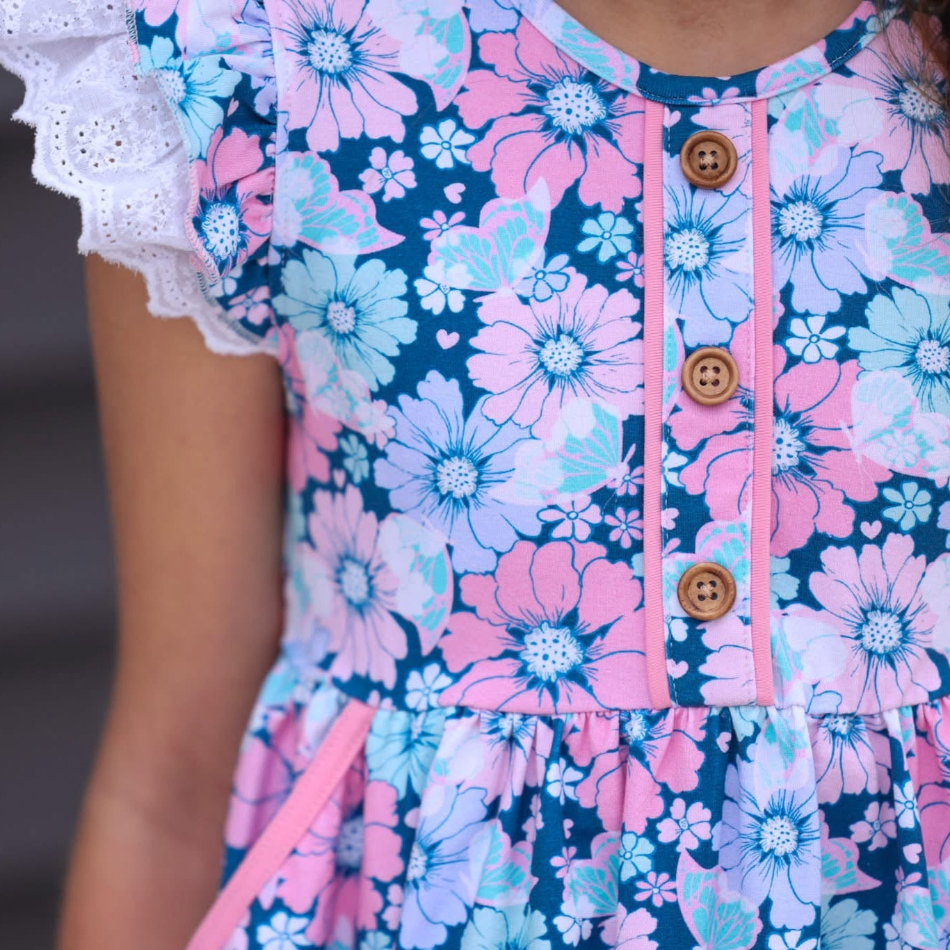 Navy Floral Oliviah Dress preorder