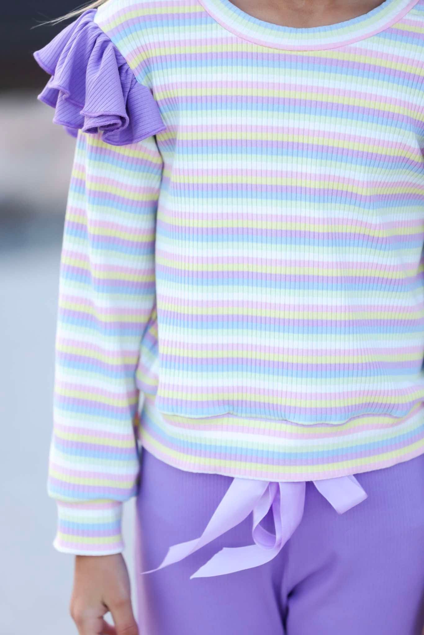 Retro Stripes Flutter Top