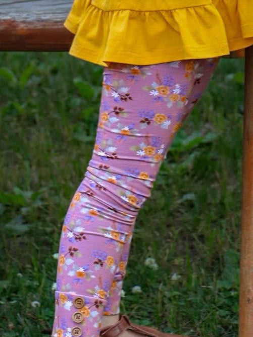 Marigold Floral fall Adele Set (Short or Long Sleeve) Preorder