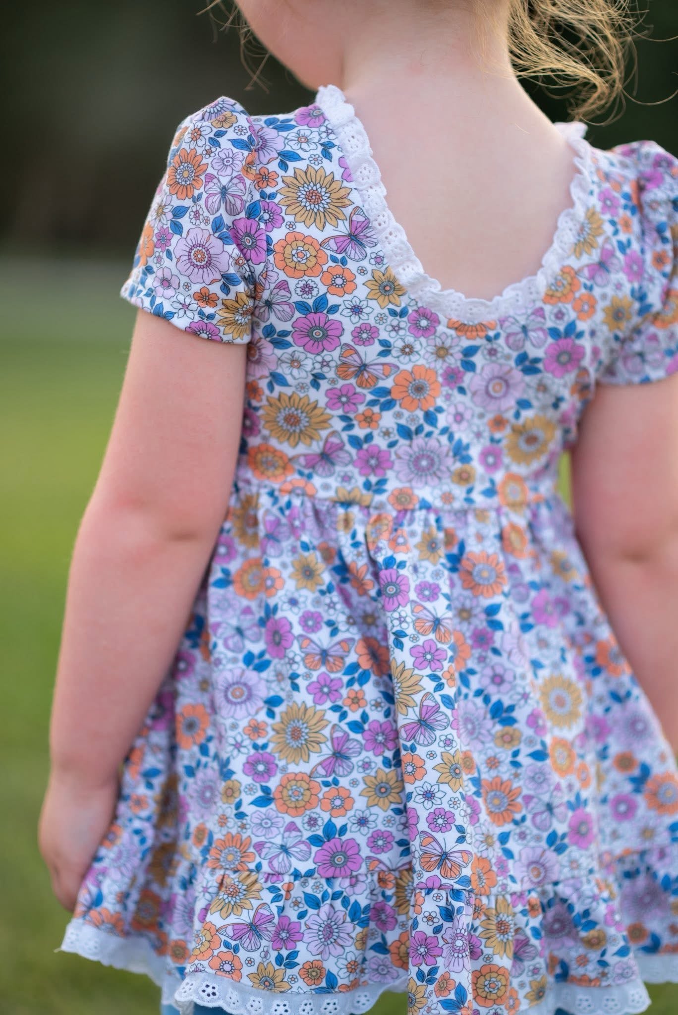Periwinkle Floral Fall Adele (Short or long sleeve) Preorder