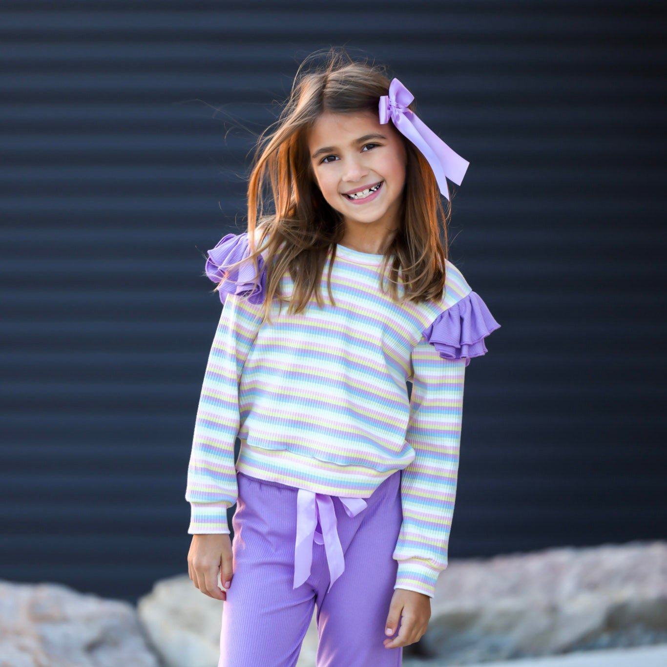 Retro Stripes Flutter Top