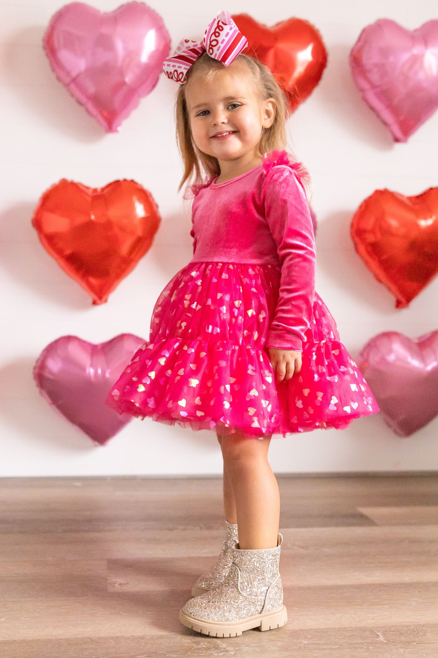 Shimmering Hearts Twirl Dress