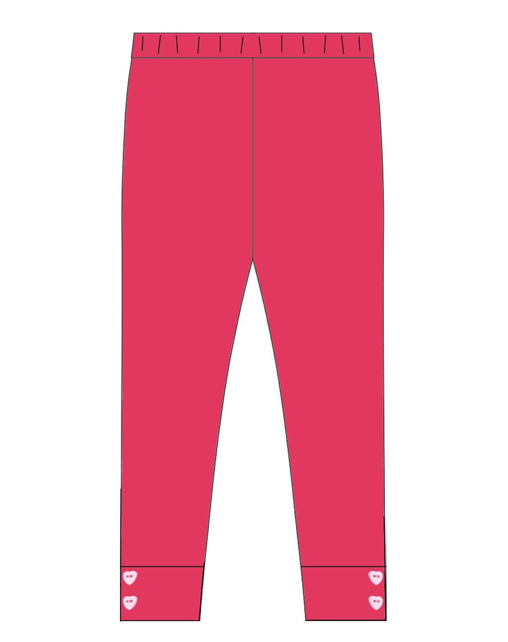 Hot Pink Heart Button Leggings Preorder