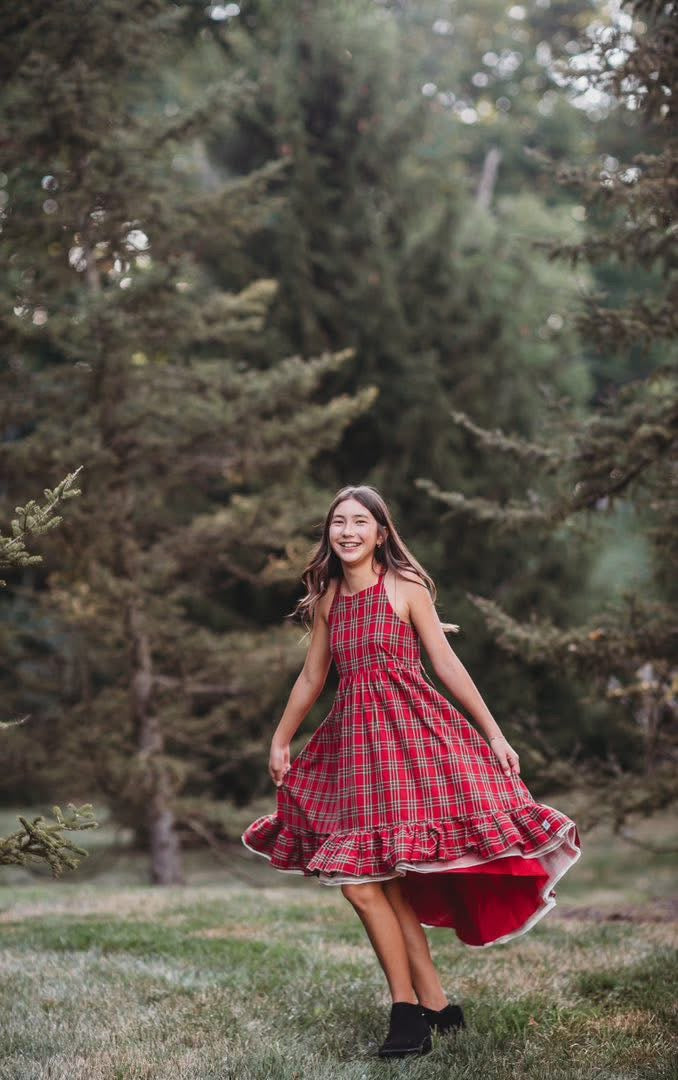 Holiday Plaid Enchanted High Low Preorder