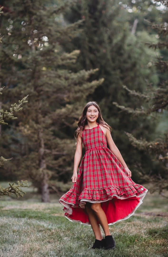 Holiday Plaid Enchanted High Low Preorder