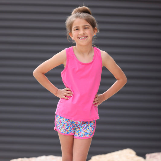 LPK blue Floral athletic short Set