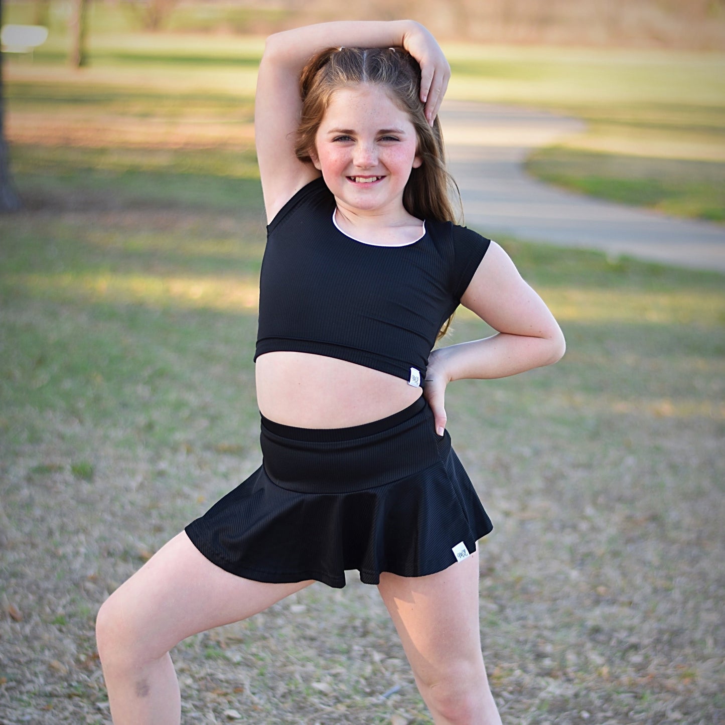 Ribbed Skort - BLACK