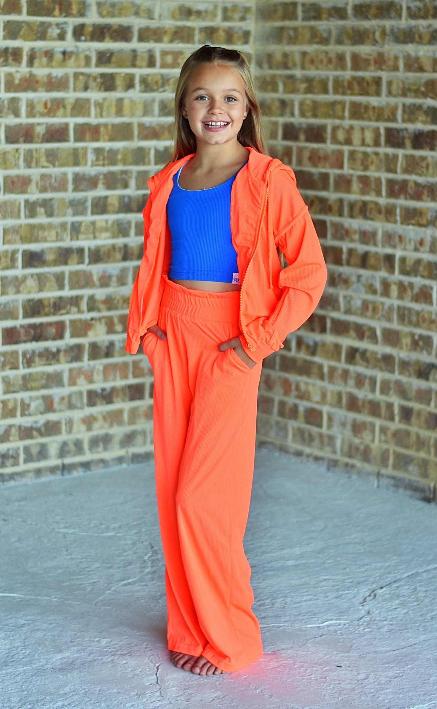SET: Orange Hoodie + Wide Legged Pants