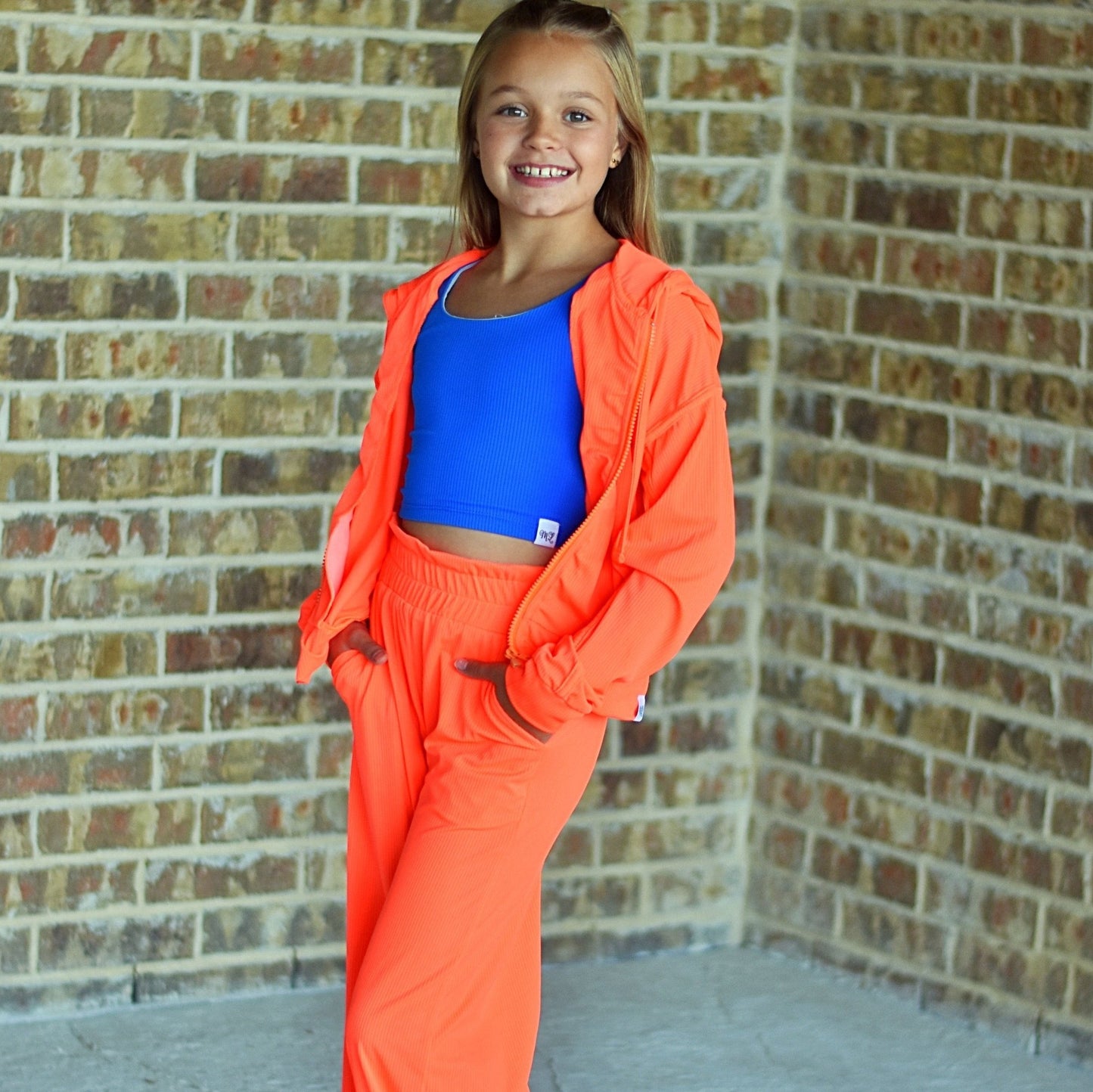 SET: Orange Hoodie + Wide Legged Pants