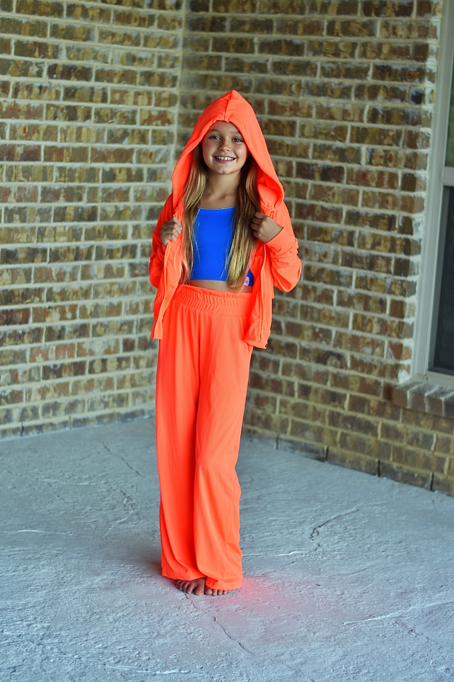 SET: Orange Hoodie + Wide Legged Pants