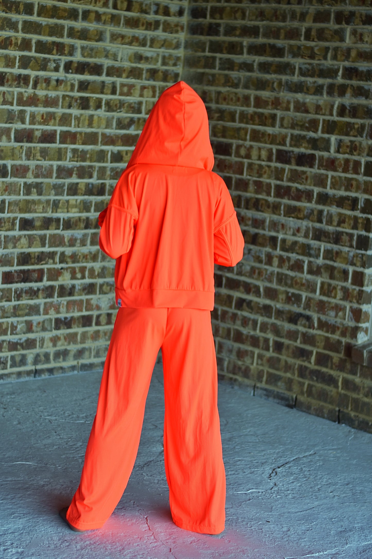 SET: Orange Hoodie + Wide Legged Pants