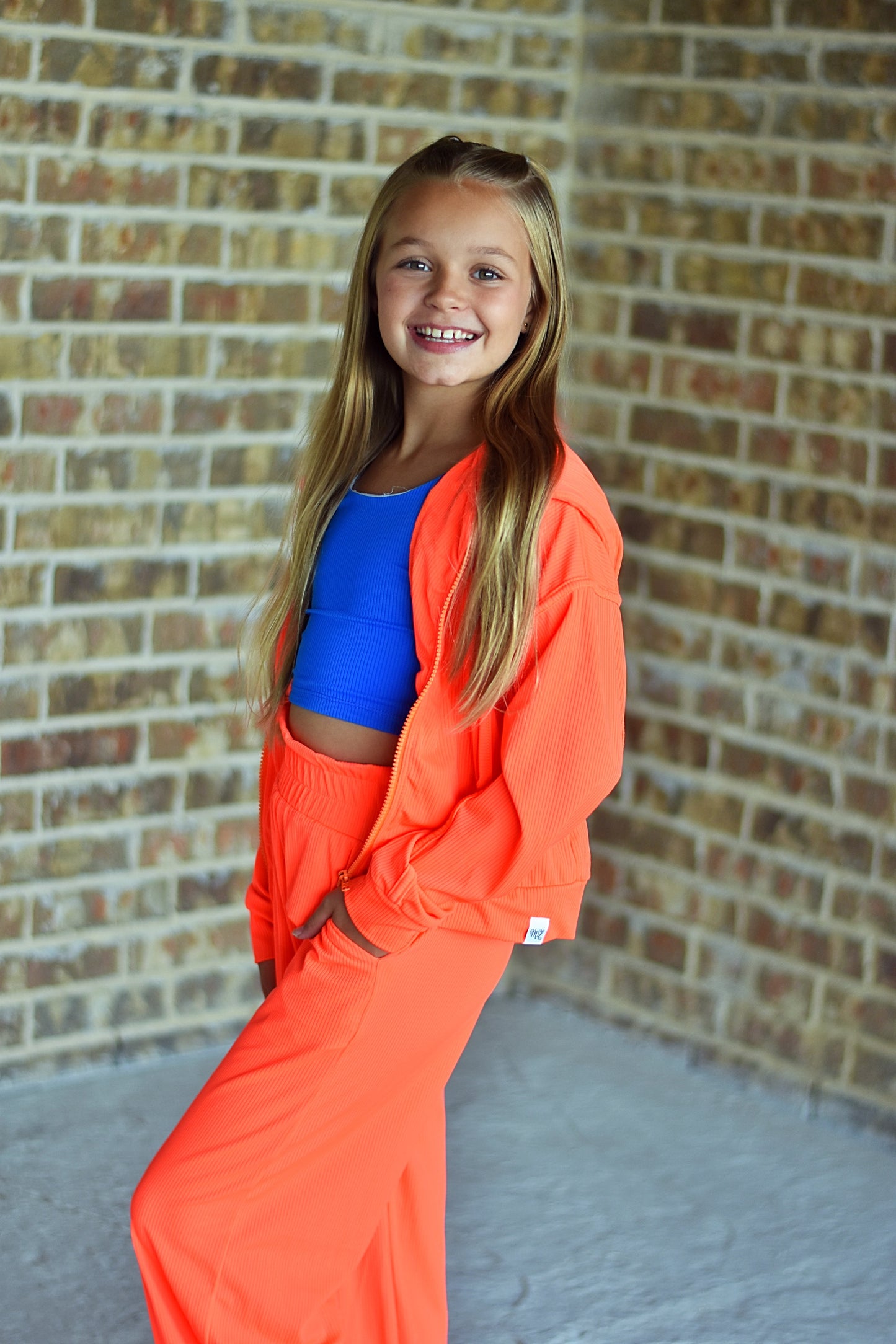 SET: Orange Hoodie + Wide Legged Pants
