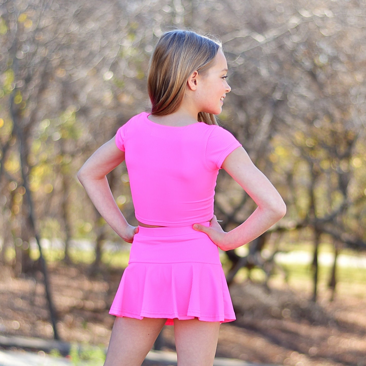 Ribbed Cap Sleeve Top - Pink