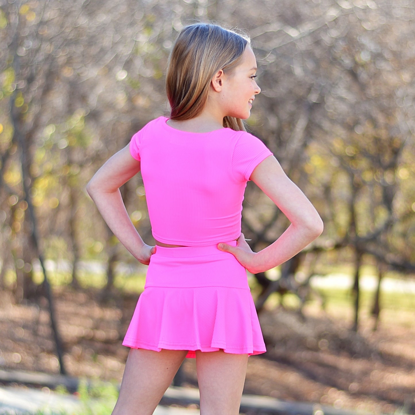 Ribbed Skort - Pink