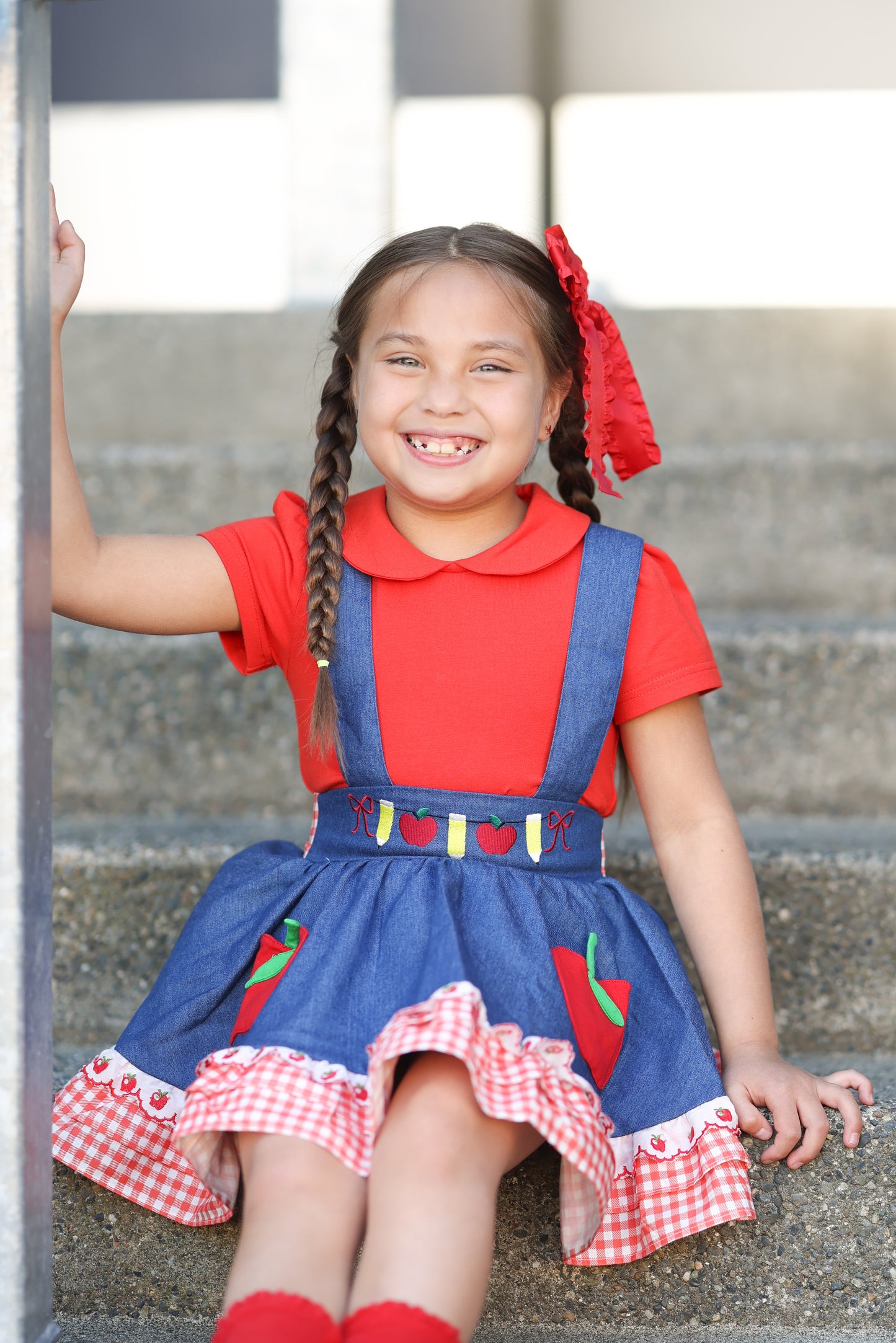 Red knit shirt Flutter sleeve or Peterpan collar Presale (Apples Collection)