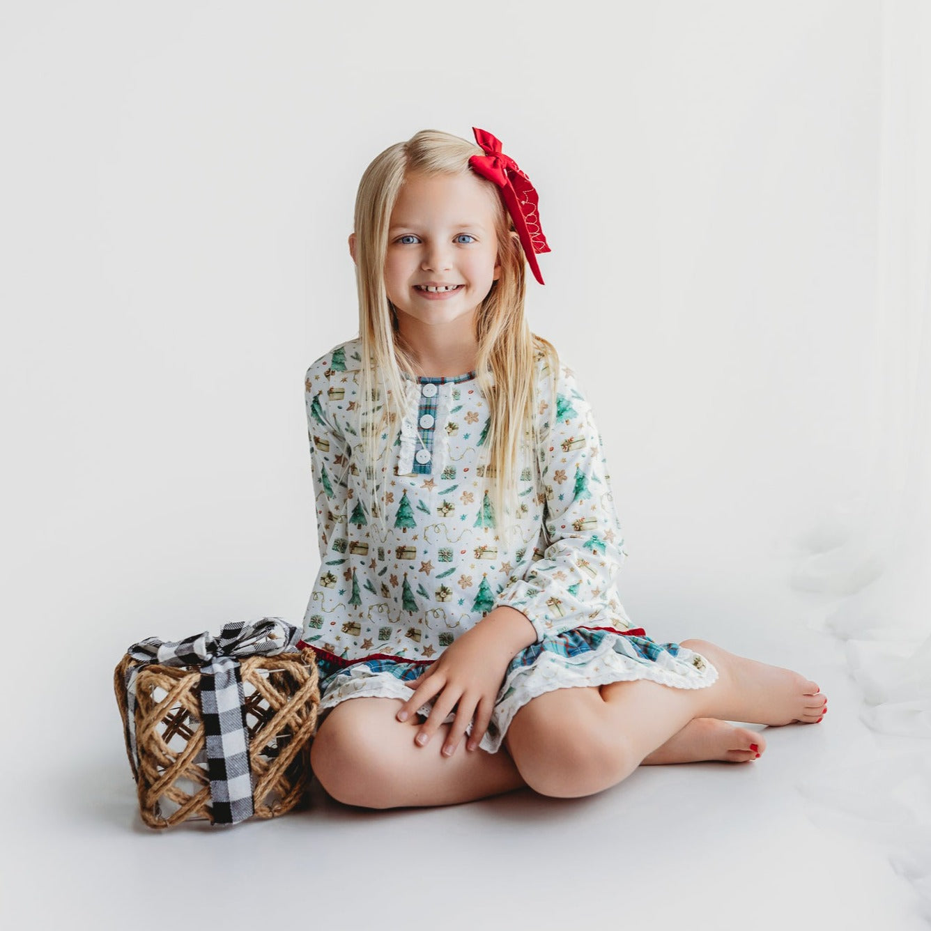 Girls Tunic Set Vintage Christmas