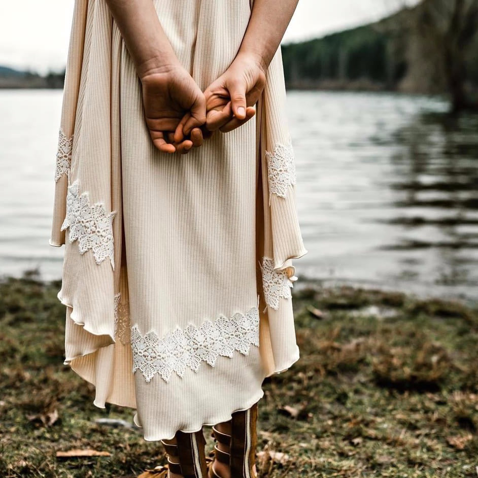 Seashell Hi/Lo Dress - Buttery Cream