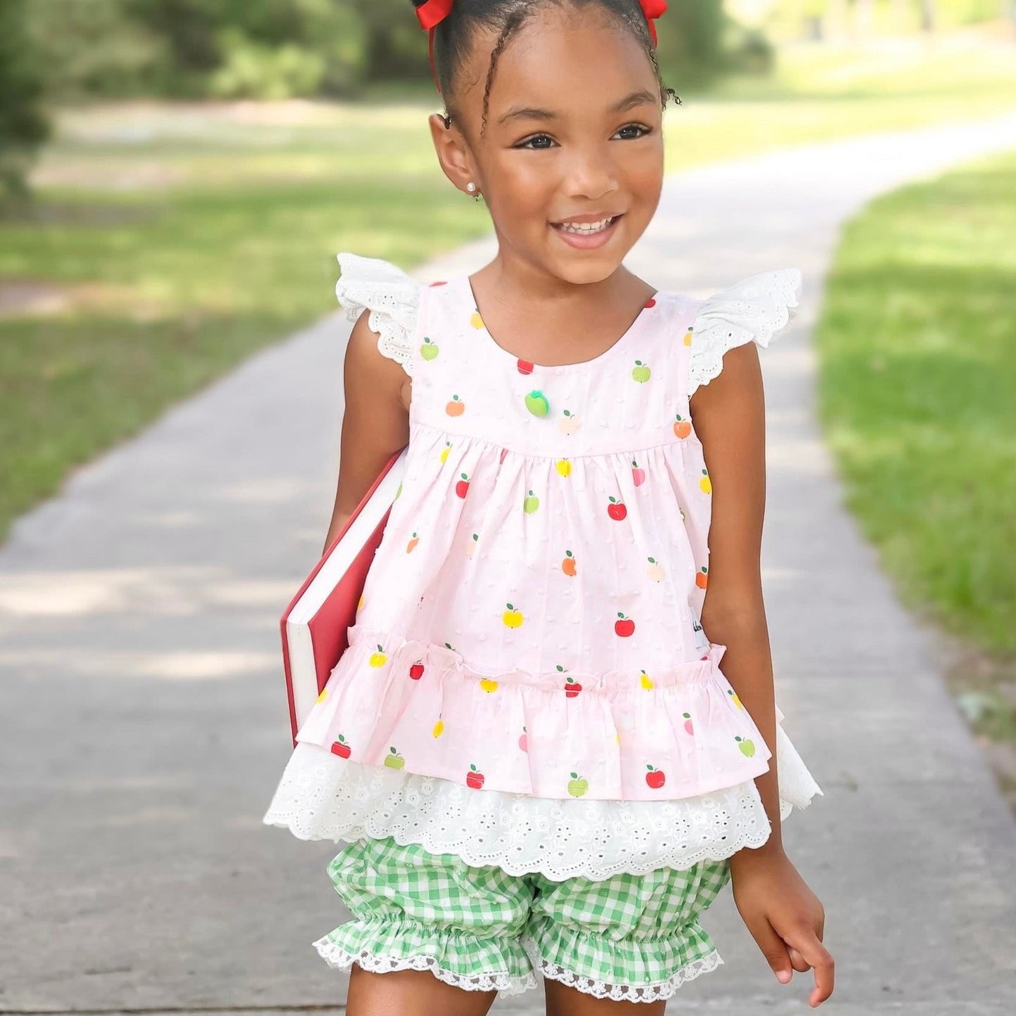 A Is for Apple: Tunic and Tunic Sets with Green Shorties (SIZE 8, 14 and 16 ONLY)