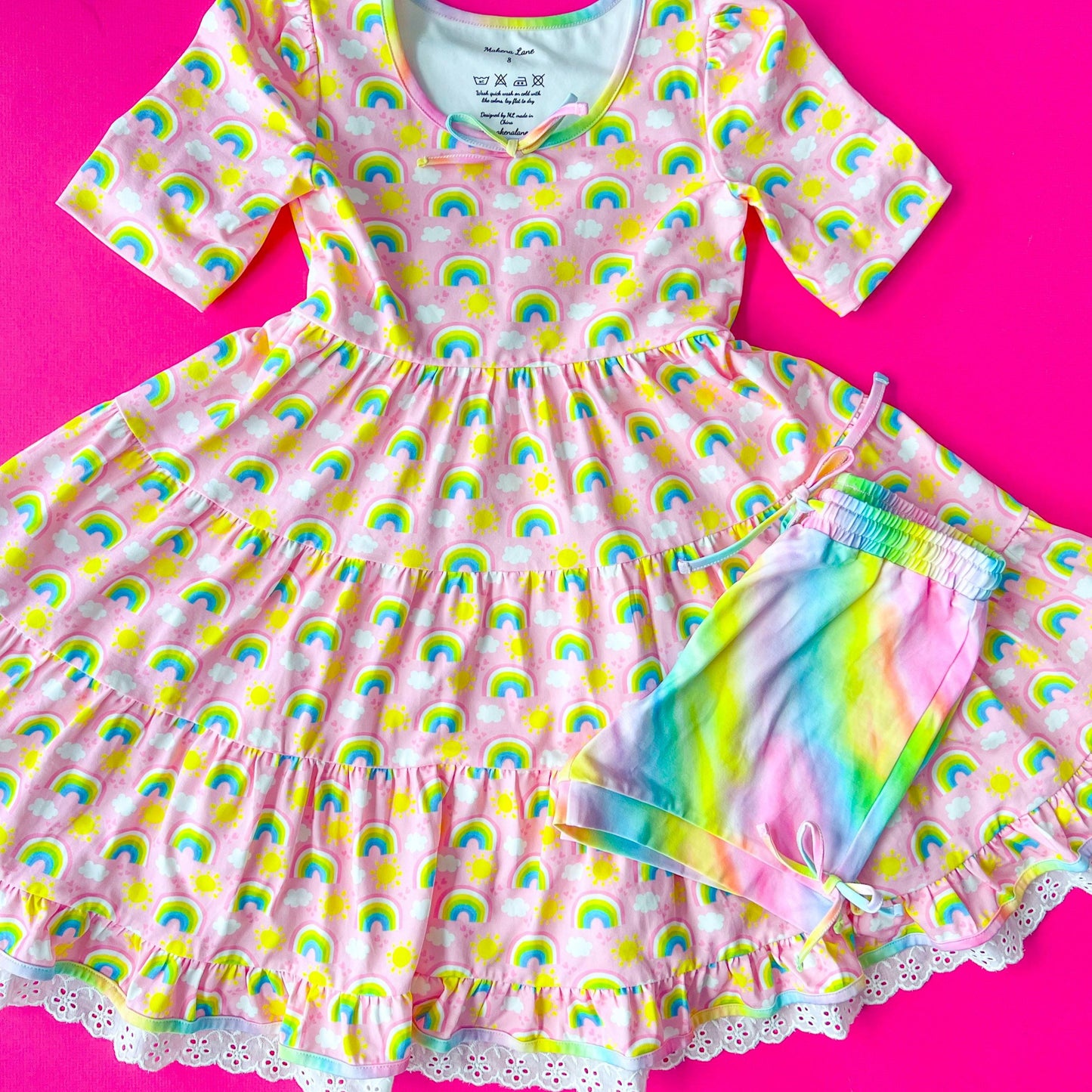 Rainbow Twirl with ombre shorties/bloomers