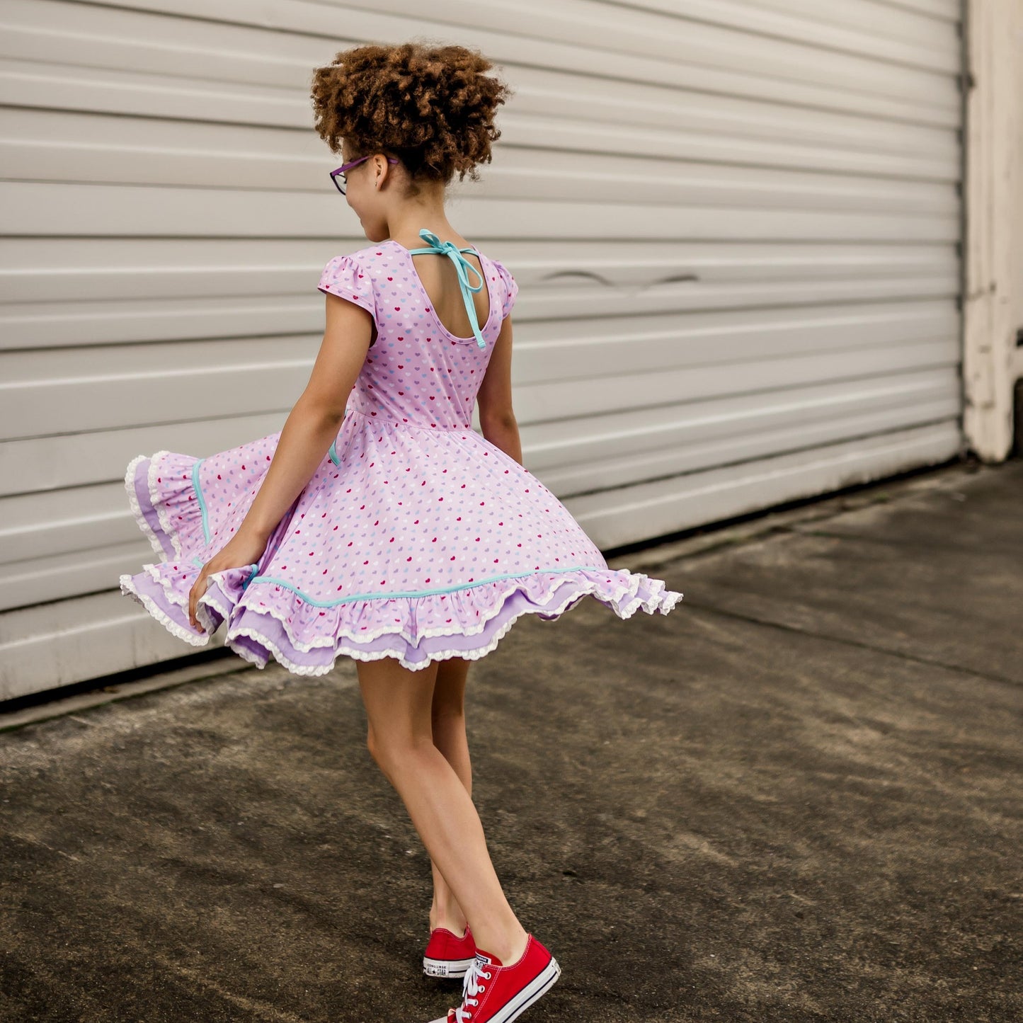Candy Hearts Ruby Twirl and Skirted Romper