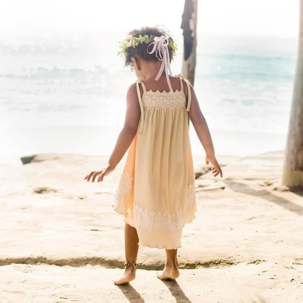 Seashell Hi/Lo Dress - Buttery Cream