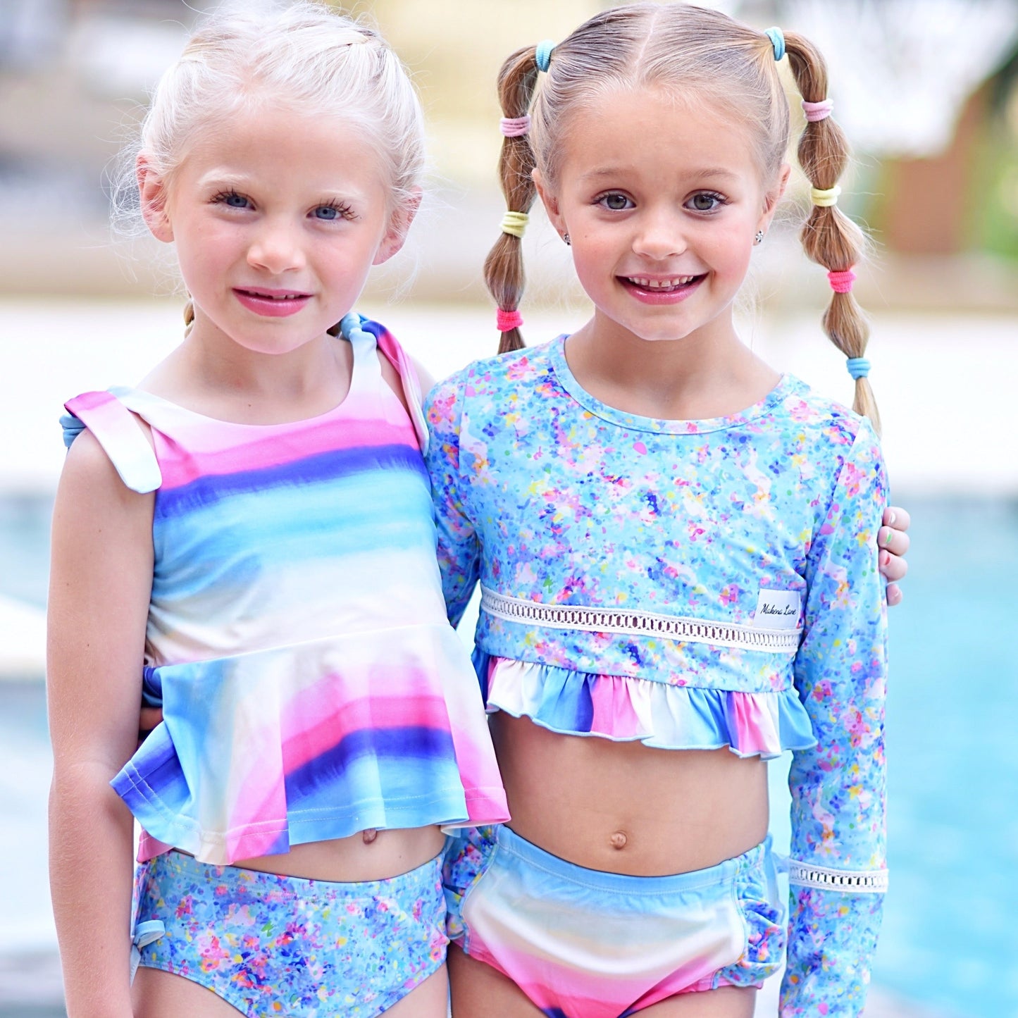 Rainbow Paint Swim - Girls Tankini Set