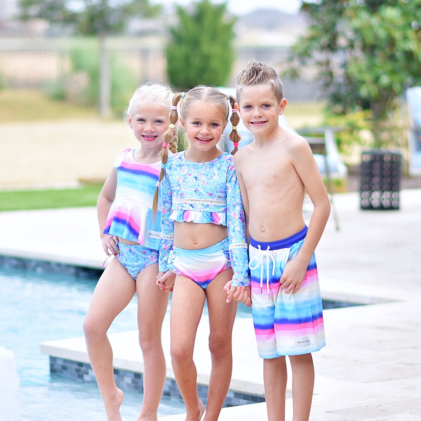 Rainbow Paint Swim - Girls Rashguard Set