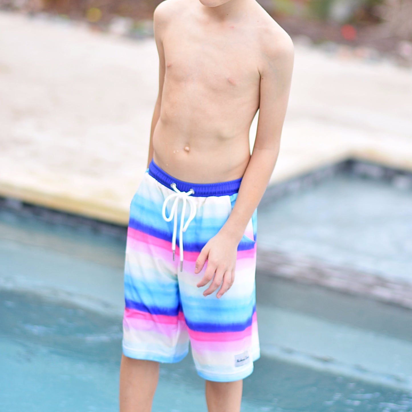 Rainbow Paint Swim - Boys Shorts